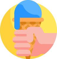 Ice cream hand holding a cone vector