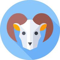 A ram head icon with long shadow vector