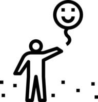 A man is holding a balloon with a smiley face on it vector