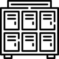 A black and white icon of a locker vector