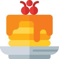 Pancakes with cherries on top vector
