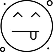 A black and white image of a smiley face with a tongue vector