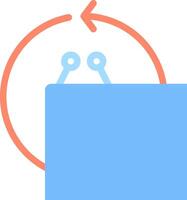 A blue box with a red arrow pointing to it vector