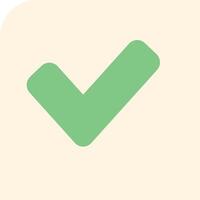 A green tick mark on a white background vector