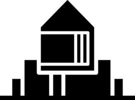 A black and white image of a building with a window vector