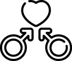 A heart and two male symbols on a white background vector