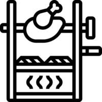 A black and white illustration of a grill vector