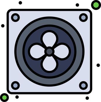 A square box with a fan on top vector