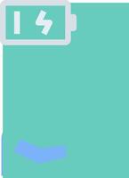 A battery icon with a blue background vector