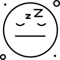 A circle with a sleeping face on it vector