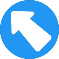A blue circle with an arrow pointing up vector