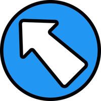 A blue circle with an arrow pointing up vector