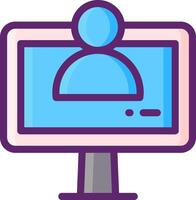 A computer monitor with a person on it vector