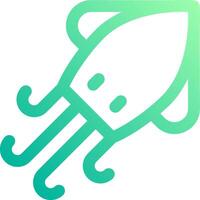 A green and white logo with a squid on it vector