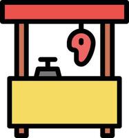 A food stand with a sign on it vector