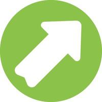 A green circle with an arrow pointing up vector