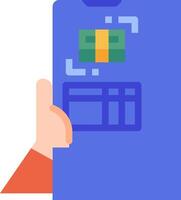 A hand holding a credit card and a check vector