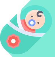 A baby in a blanket with a pacifier vector