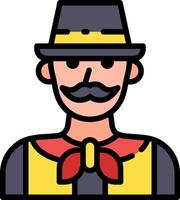 A man with a mustache and a hat vector