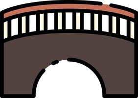 A bridge with a bridge arch in the middle vector