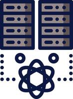 A server with a blue dot on it vector