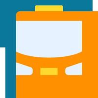 A bus icon with a yellow and orange color vector