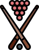 Two crossed pool cues and balls on a white background vector