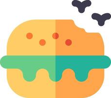 A hamburger with a bee flying over it vector