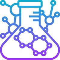 A chemical flask with a molecule on it vector