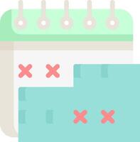 A calendar with crossed out dates and a pen vector