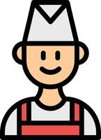 A cartoon man wearing a hat and apron vector