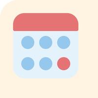 A calendar icon with a red dot on it vector