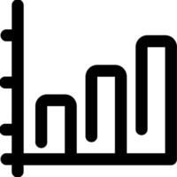 A graph icon with a bar and a line vector