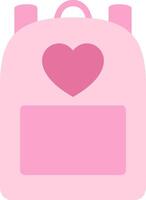 A pink backpack with a heart on it vector