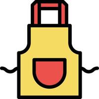 A yellow apron with red pocket on the front vector