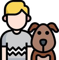A man and his dog are standing together vector