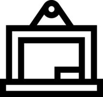 A black and white icon of a computer vector