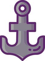 An anchor icon in purple and gray vector