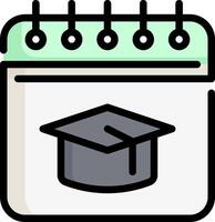 A calendar with a graduation cap on it vector