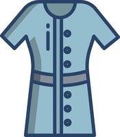 A blue shirt with a button on the front vector