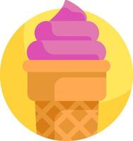 Ice cream icon in a circle with a yellow background vector