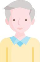 An old man with gray hair and a yellow sweater vector