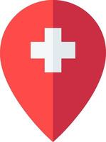 A red heart with a cross on it vector