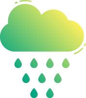 A green cloud with rain drops on it vector