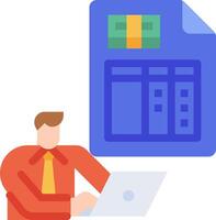 Man working on laptop with money vector