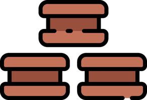 Three hamburgers stacked on top of each other vector