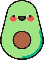 An avocado with a smiley face on it vector