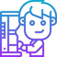 A man is standing in front of a coffee machine vector