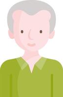 An old man in a green shirt vector