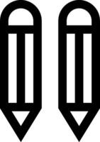 Two black and white pencils with a line drawn around them vector